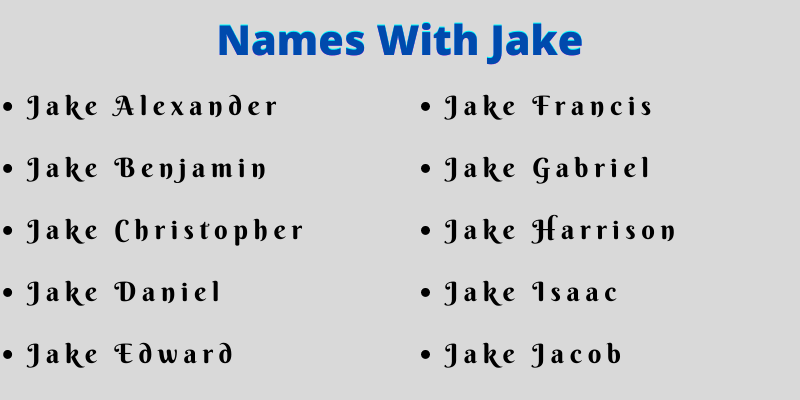 Names With Jake
