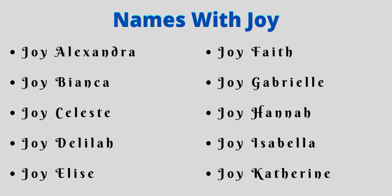 Names With Joy