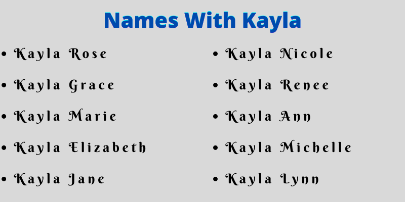 Names With Kayla
