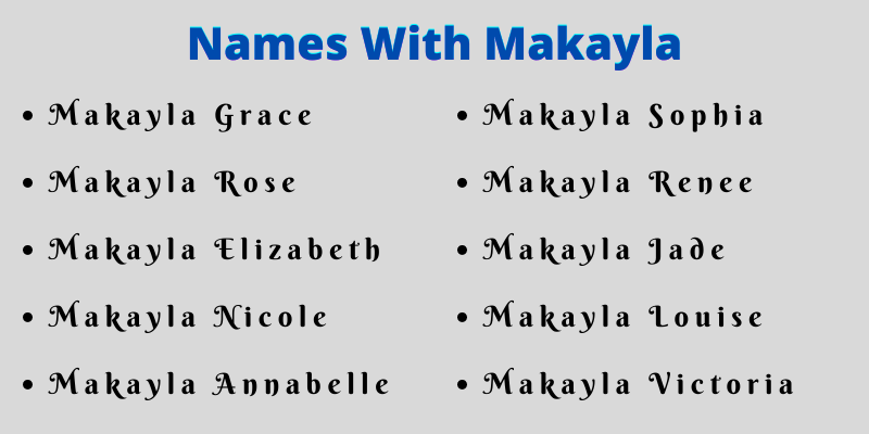 Names With Makayla