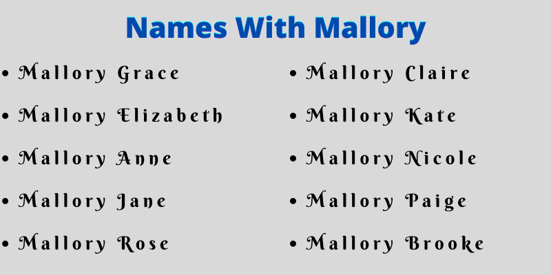 Names With Mallory