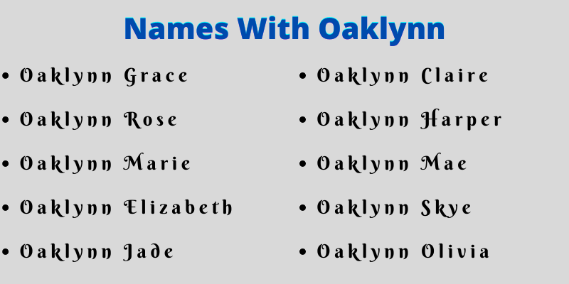 Names With Oaklynn
