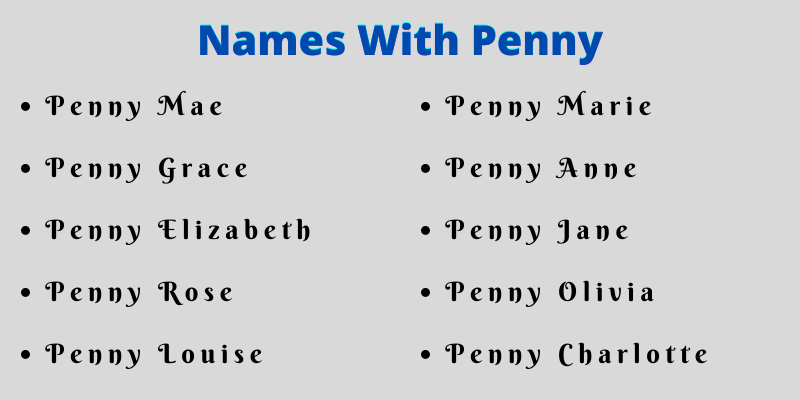 Names With Penny