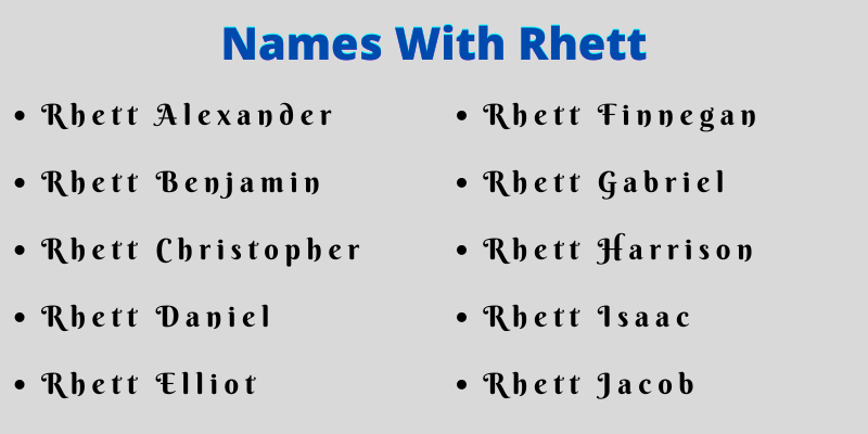 Names With Rhett