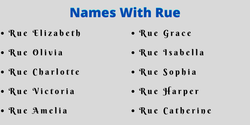 Names With Rue