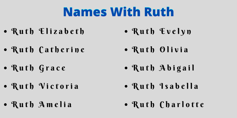 Names With Ruth