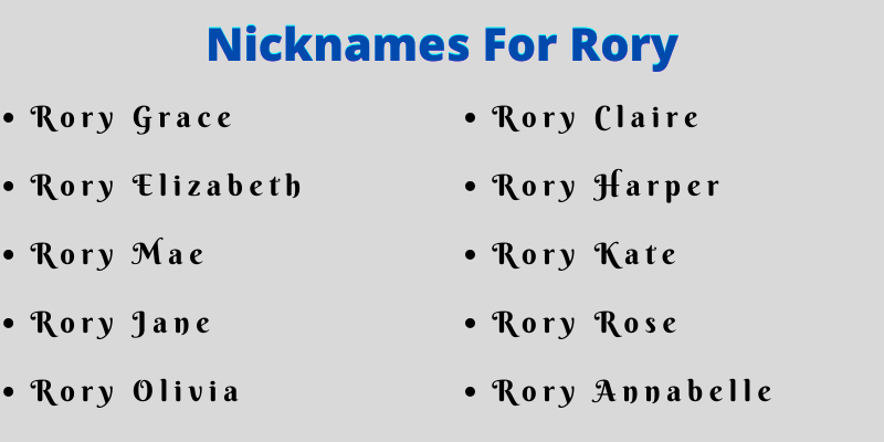 Nicknames For Rory