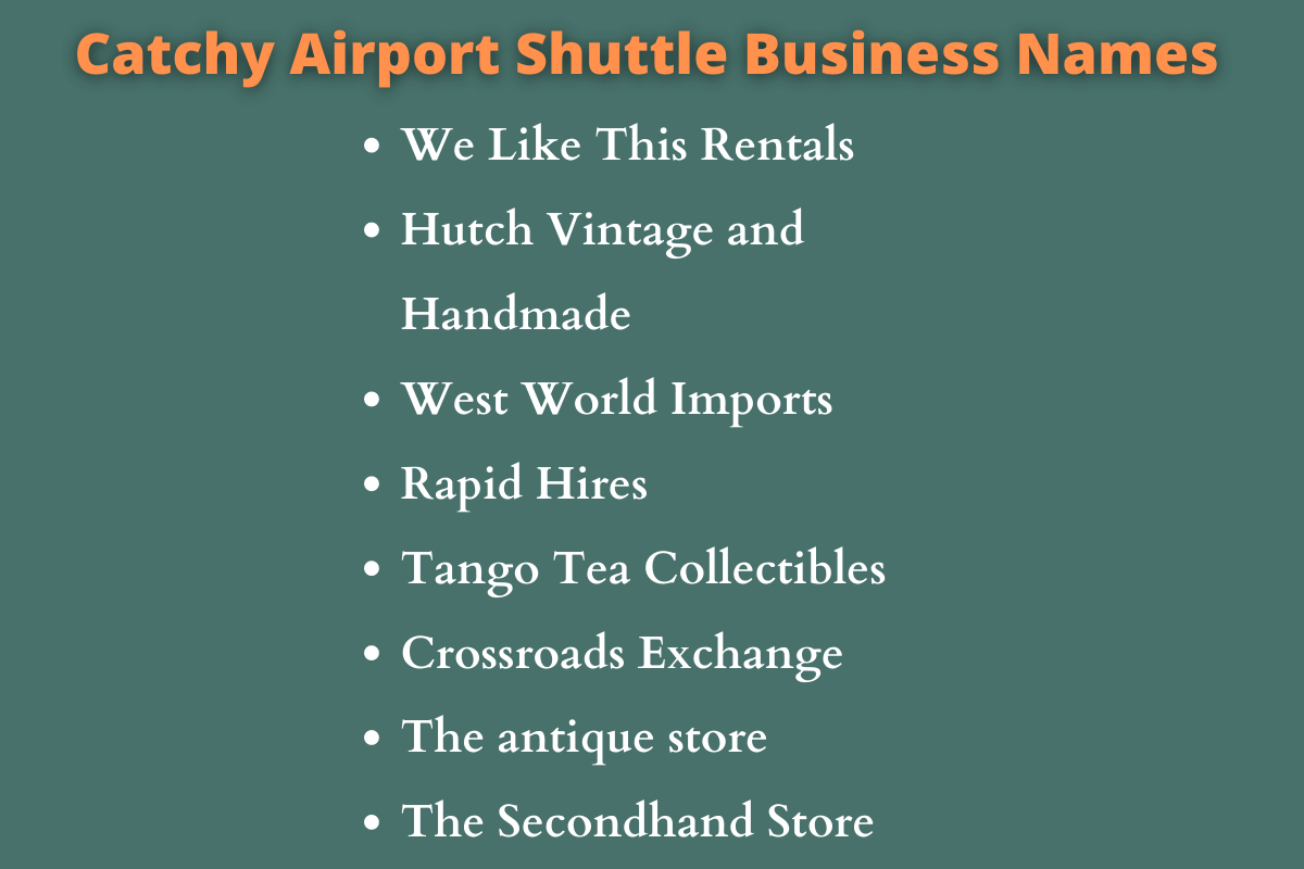 Airport Shuttle Business Names