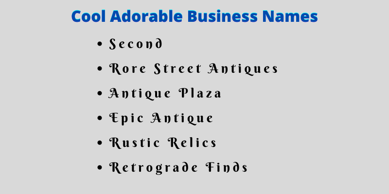 Adorable Business Names