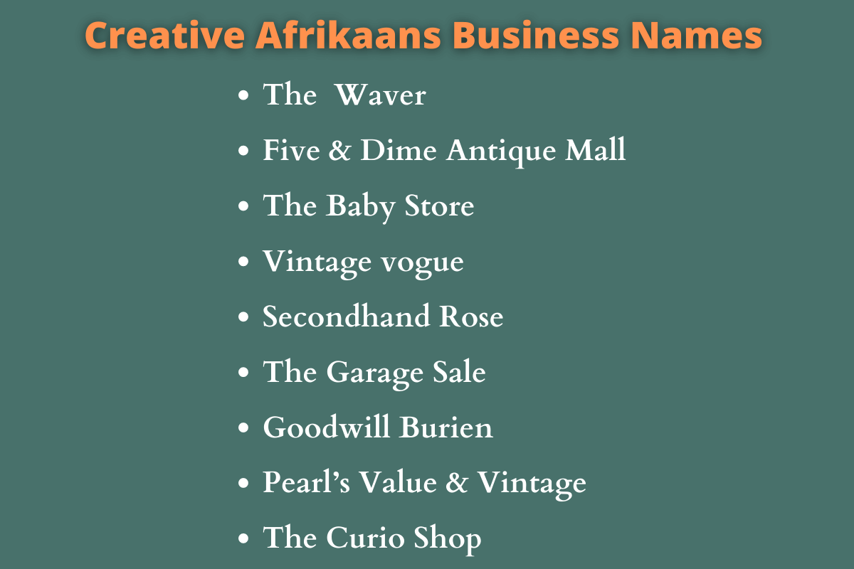 Afrikaans Business Names
