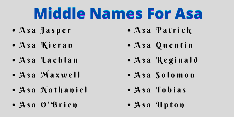 400 Classy Middle Names For Asa