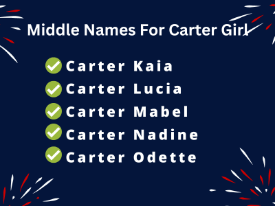 400 Middle Names For Carter Girl
