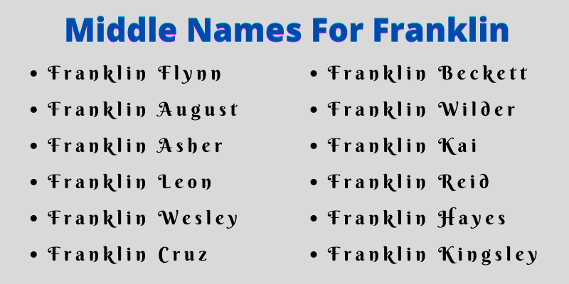 400 Creative Middle Names For Franklin