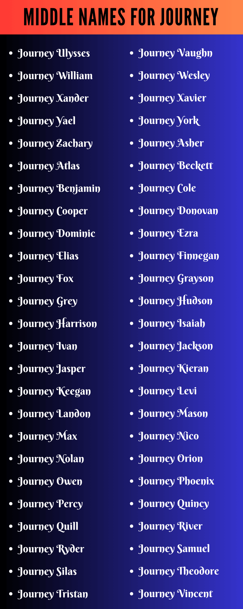 Middle Names For Journey