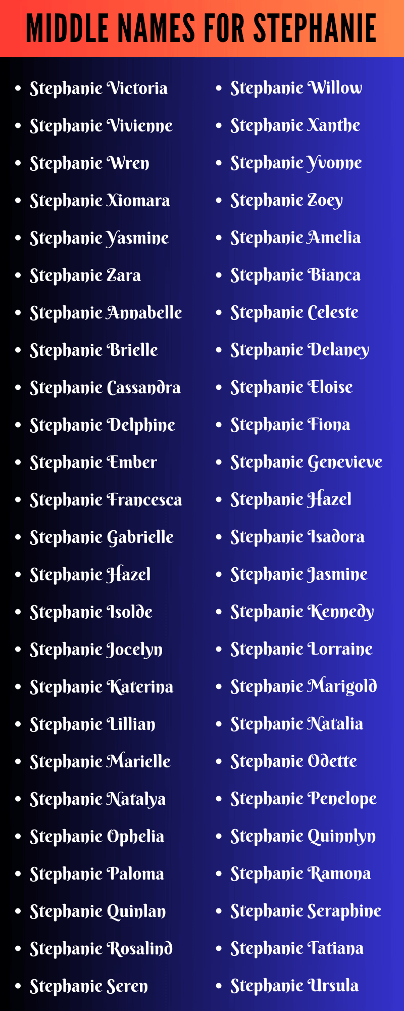 Middle Names For Stephanie
