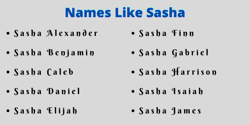 Names Like Sasha