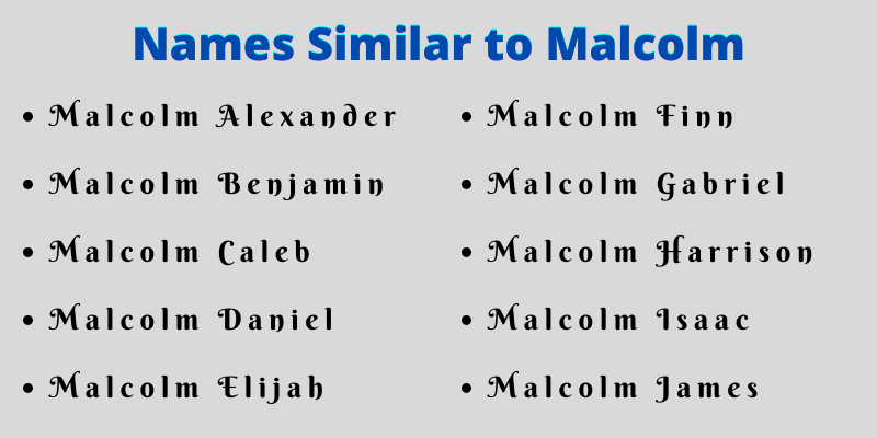 Names Similar to Malcolm