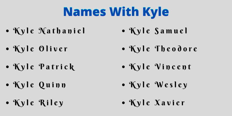 Names With Kyle