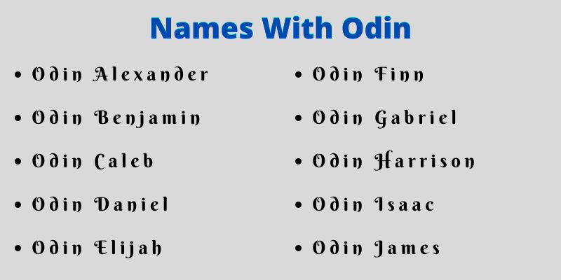 Names With Odin