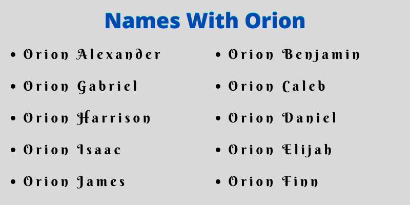 Names With Orion