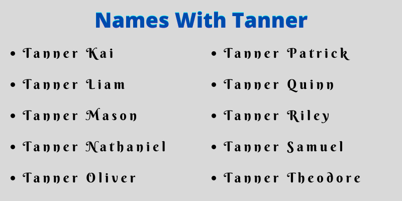 Names With Tanner