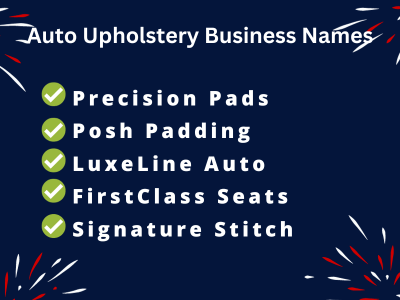 Auto Upholstery Business Names