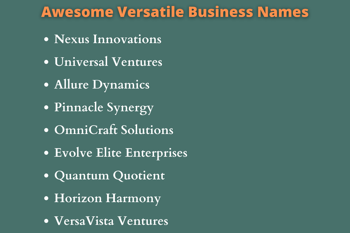 Versatile Business Names