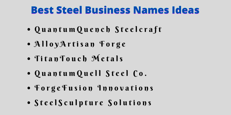Steel Business Names