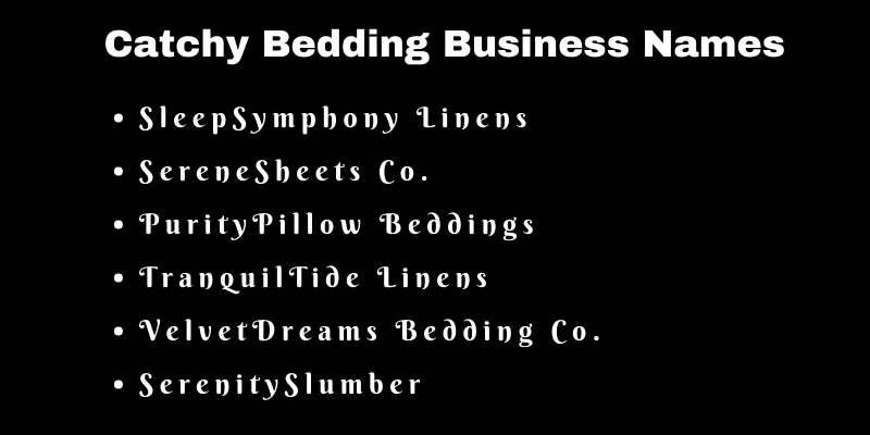 Bedding Business Names