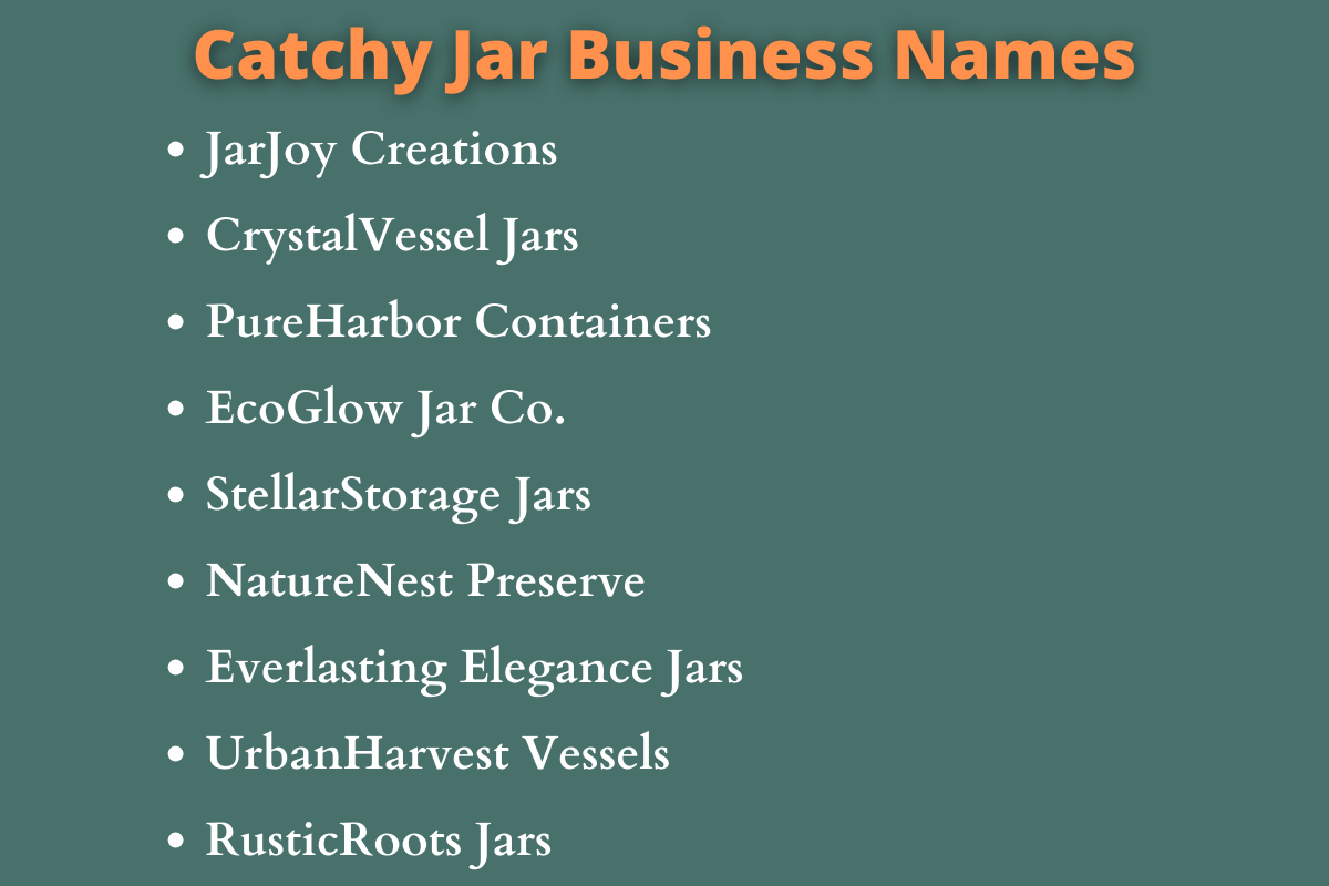 Jar Business Names