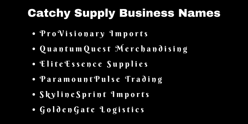 Supply Business Names