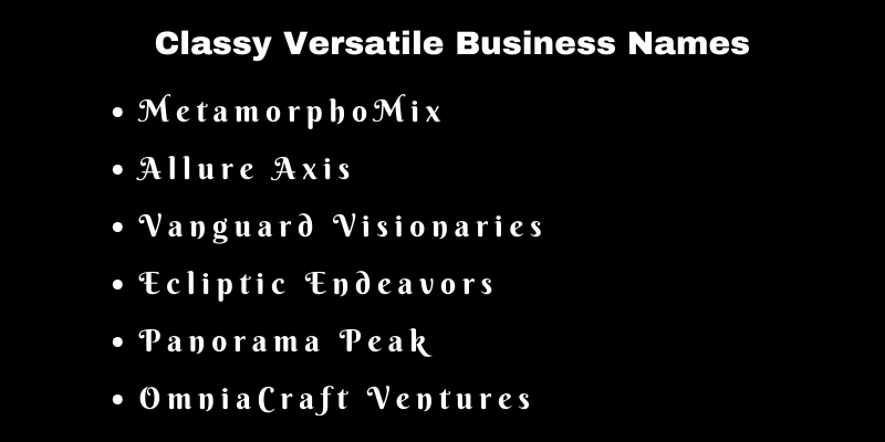 Versatile Business Names