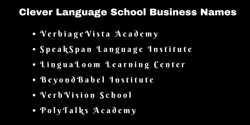 Language School Business Names