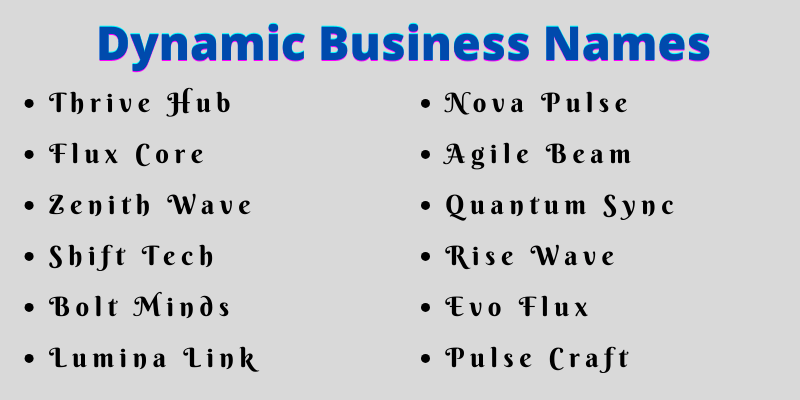 Dynamic Business Names