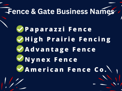 Fence & Gate Business Names