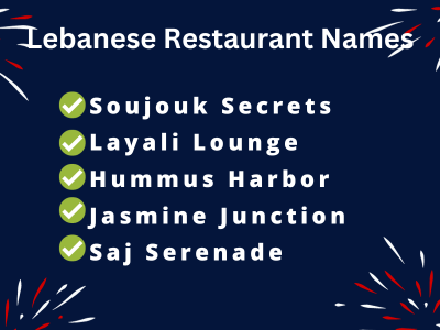 Lebanese Restaurant Names