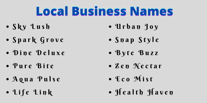Local Business Names