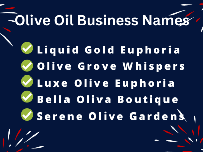 Olive Oil Business Names
