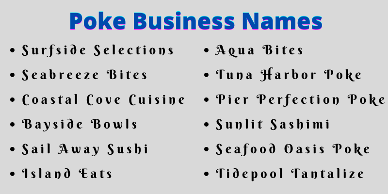 Poke Business Names