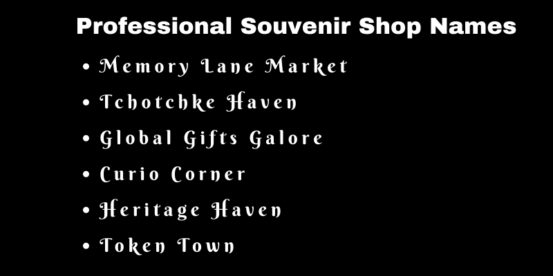 Souvenir Shop Names
