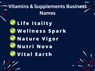 Vitamins & Supplements Business Names