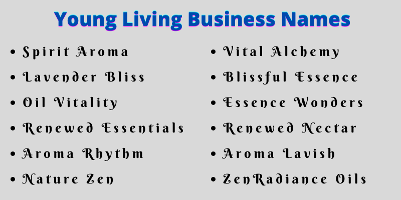 Young Living Business Names