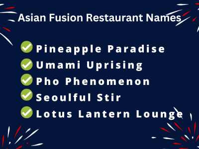 Asian Fusion Restaurant Names