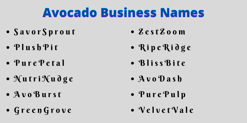 Avocado Business Names