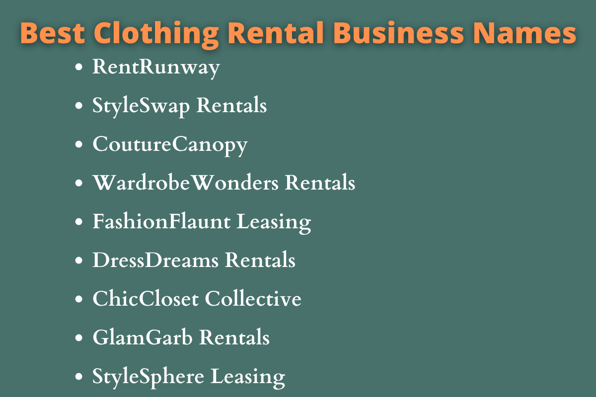 Clothing Rental Business Names