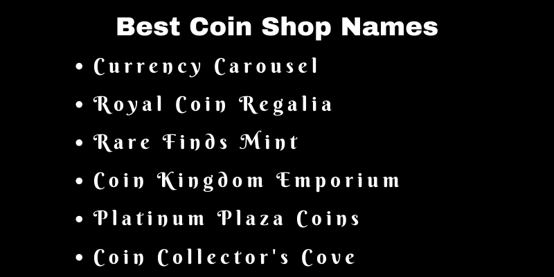 Coin Shop Names