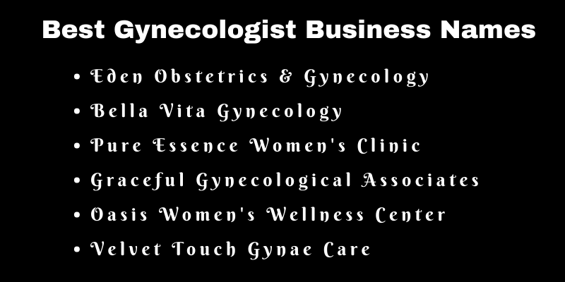 Gynecologist Business Names