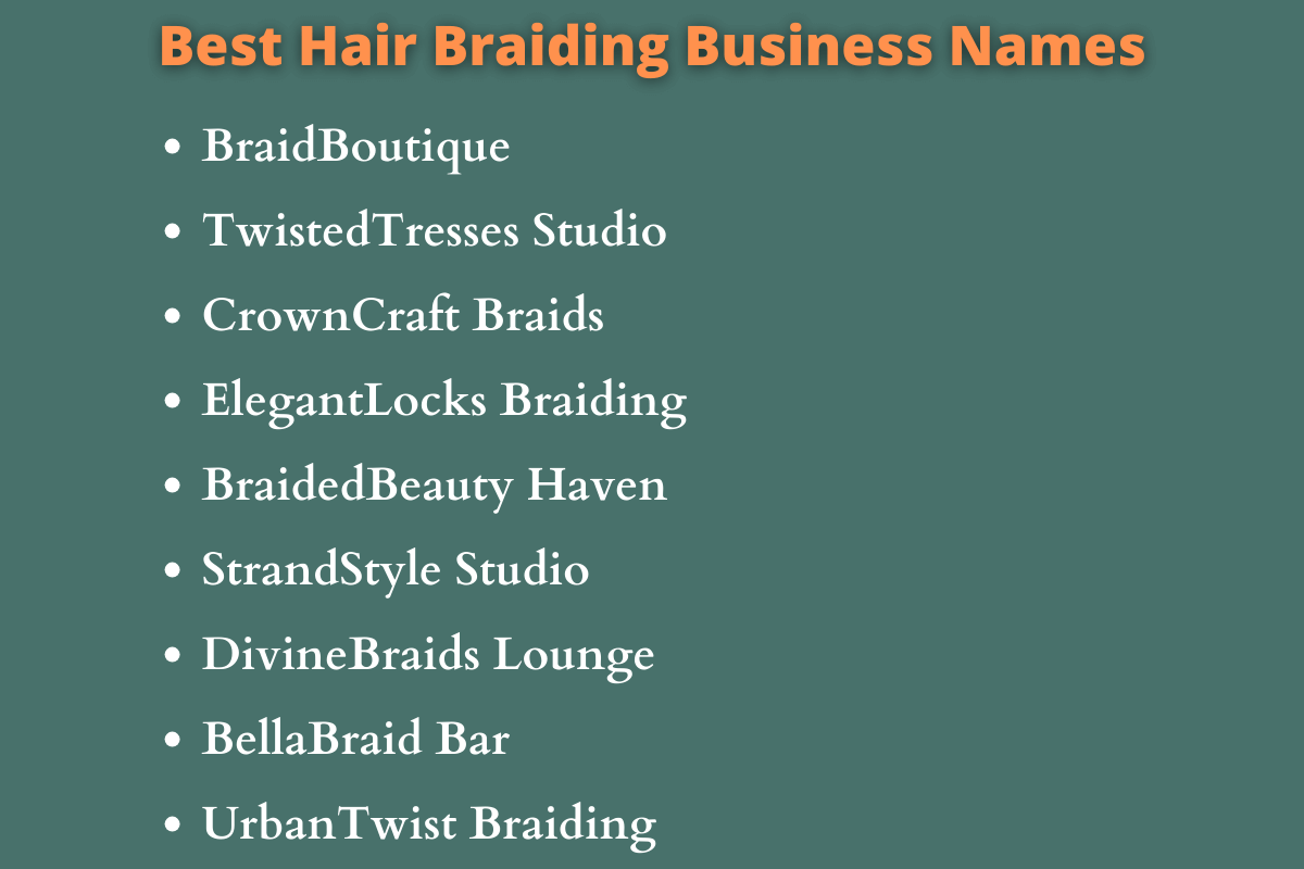 Hair Braiding Business Names