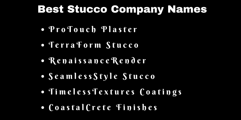 Stucco Company Names