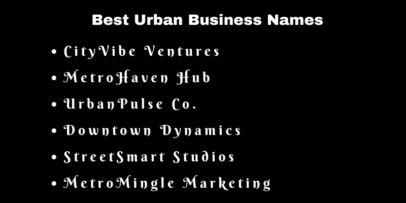 Urban Business Names